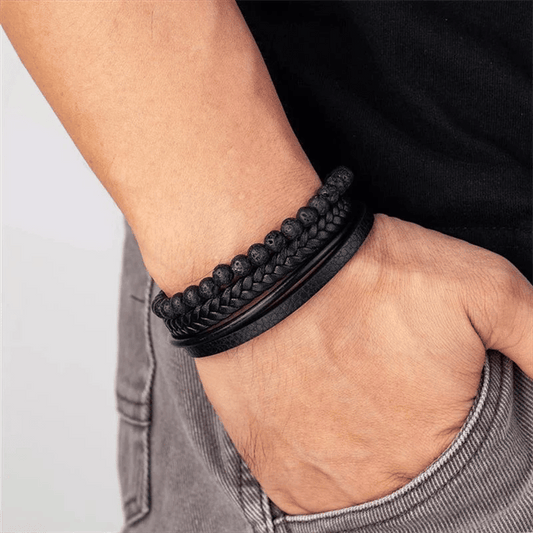 Angstarmband - Kalmerende zwarte antistressarmband met kralen-Hallo Susanne