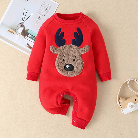 Baby eland Romper | Schattige Kerstromper voor Baby's-Hallo Susanne