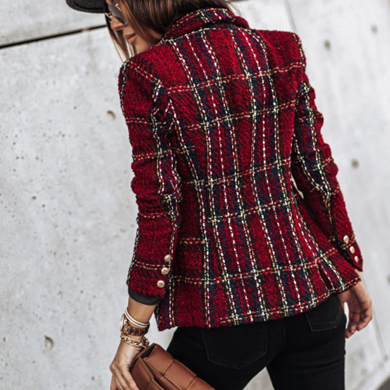 Blazer voor dames - Elegant - Double Breasted - Geruite blazer - Damescolbert-Hallo Susanne