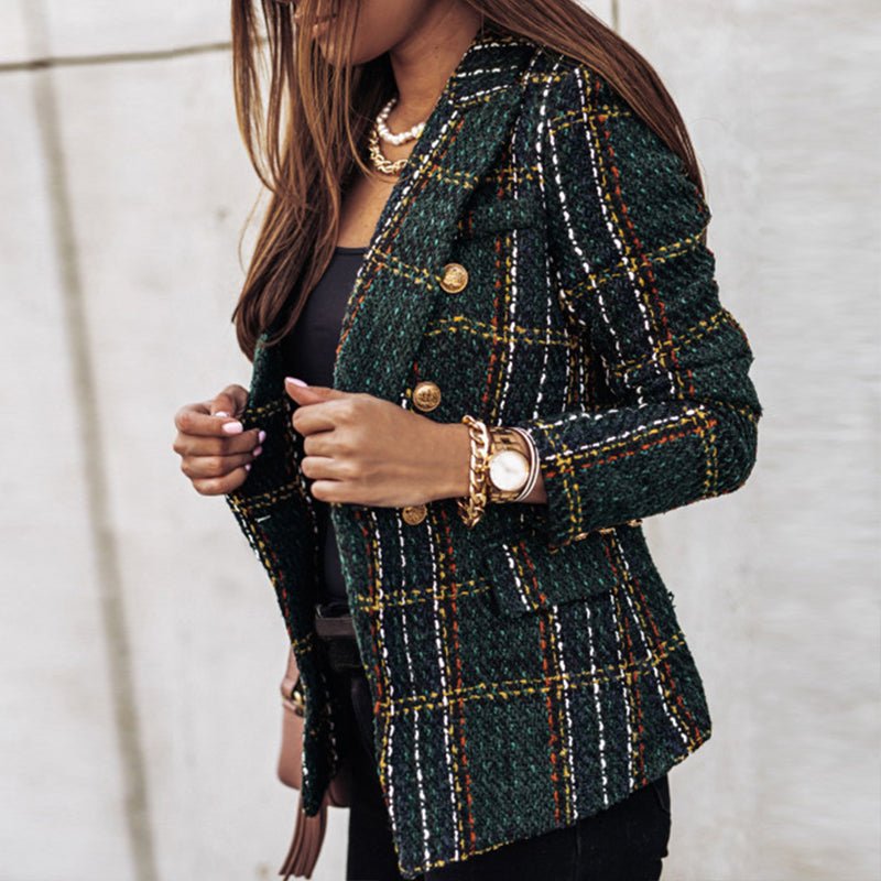Blazer voor dames - Elegant - Double Breasted - Geruite blazer - Damescolbert-Hallo Susanne