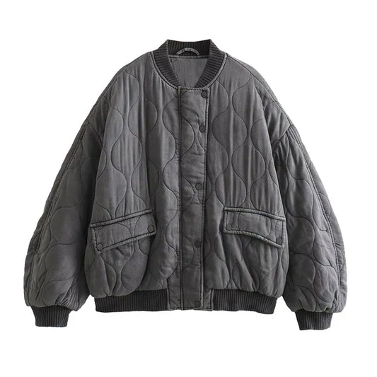 Bomberjack | Oversized | Grijs | Winter bomberjack | Damesjack-Hallo Susanne