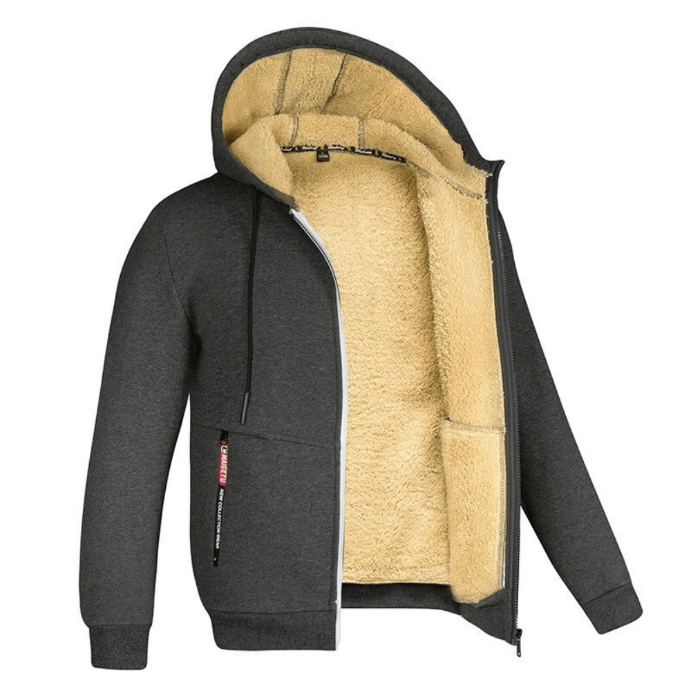 Bontgevoerde Hoodie - Warm - Zip-Up - Winter Hoodie - Heren Hoodie Jas-Hallo Susanne