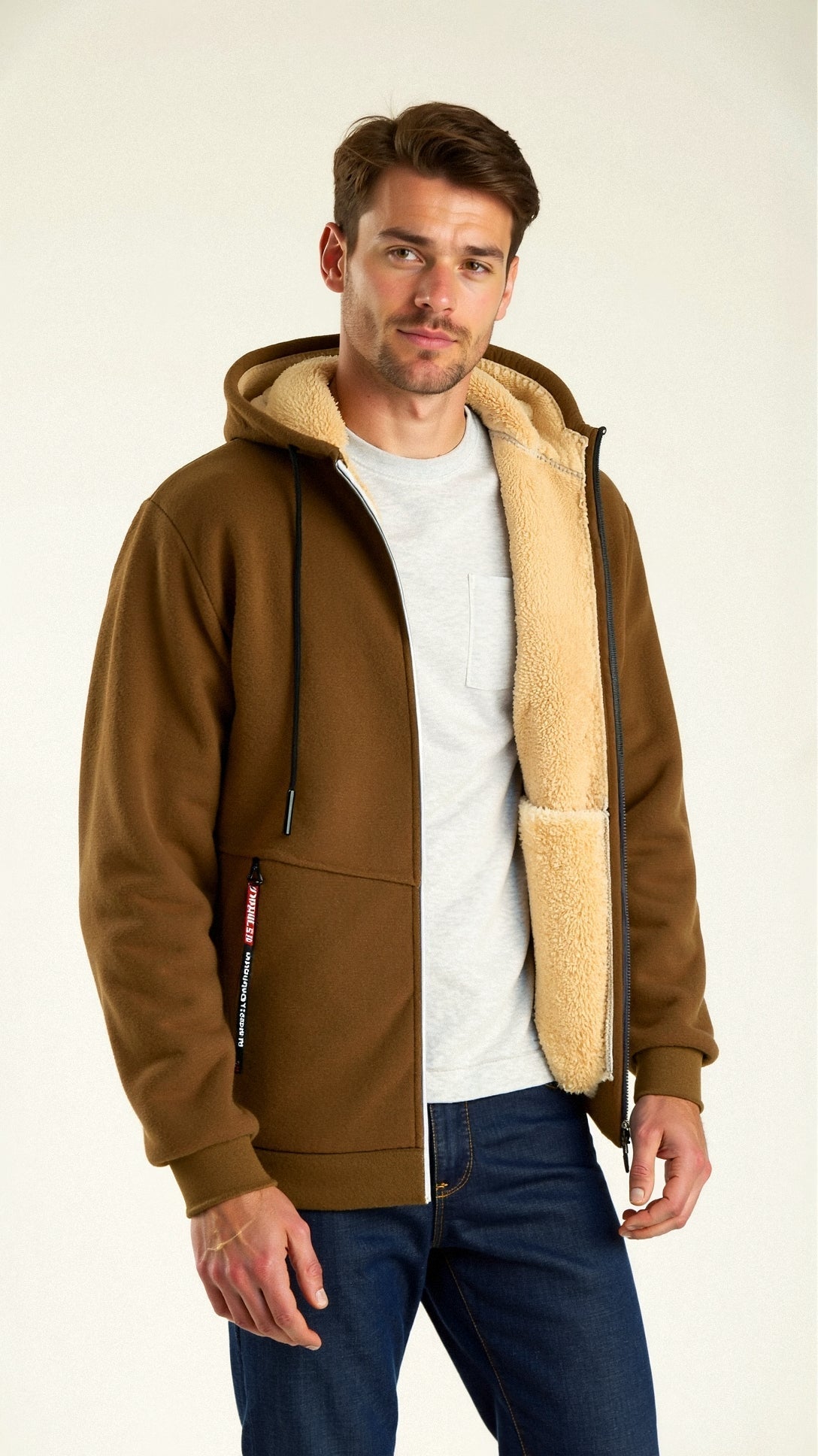 Bontgevoerde Hoodie - Warm - Zip-Up - Winter Hoodie - Heren Hoodie Jas-Hallo Susanne