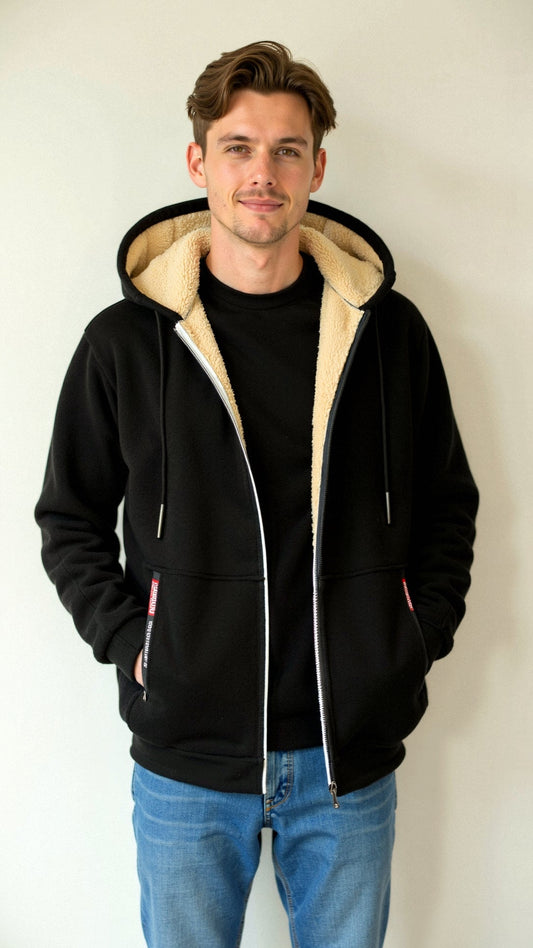 Bontgevoerde Hoodie - Warm - Zip-Up - Winter Hoodie - Heren Hoodie Jas-Hallo Susanne
