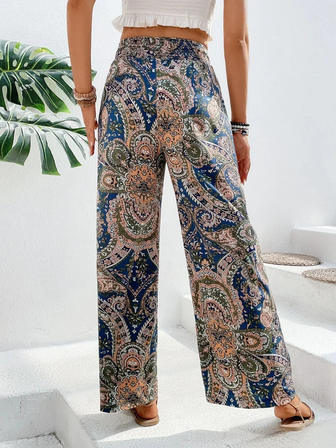 Broek Met Wijde Pijpen | Boho | Hoge Taille | Palazzo Broek | Damesbroek-Hallo Susanne