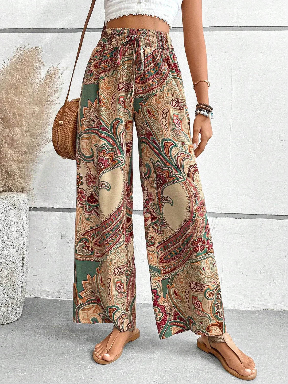 Broek Met Wijde Pijpen | Boho | Hoge Taille | Palazzo Broek | Damesbroek-Hallo Susanne