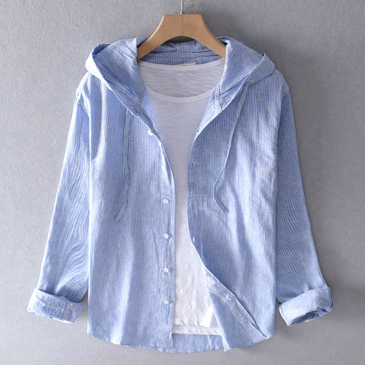 Button-Up Shirt | Lichtgewicht | Capuchon | Shirt Met Lange Mouwen | Dames Linnen Shirt-Hallo Susanne