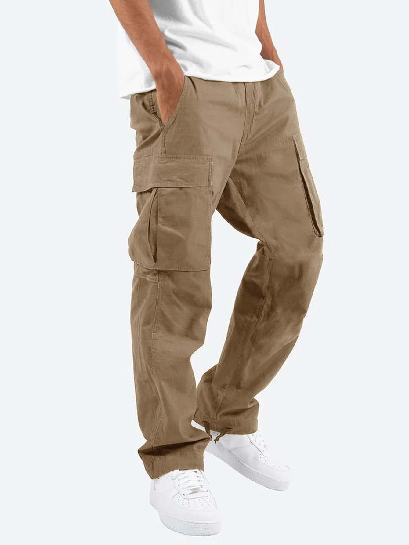 Cargo Broek - Heren Casual Baggy Loose Fit Cargo Broek-Hallo Susanne