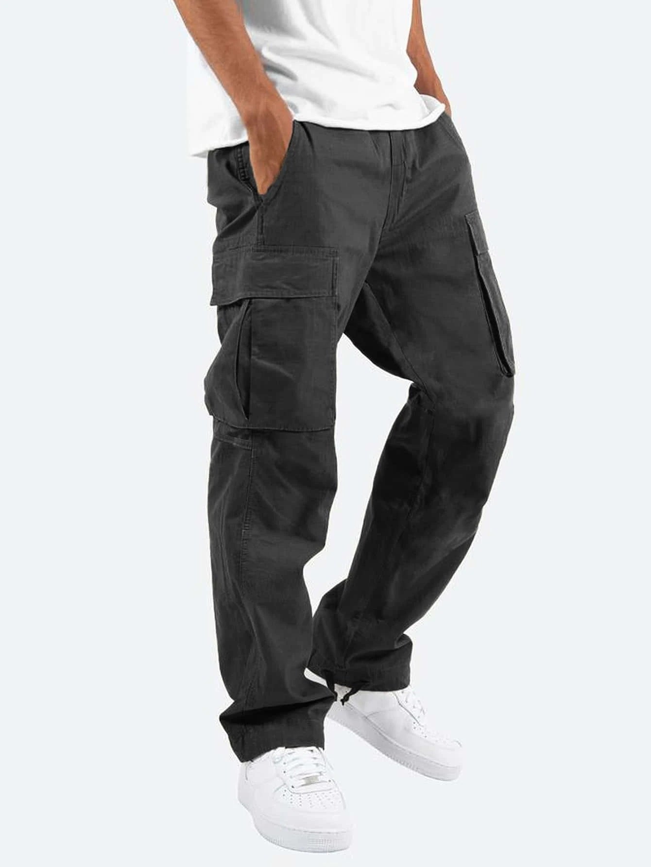 Cargo Broek - Heren Casual Baggy Loose Fit Cargo Broek-Hallo Susanne