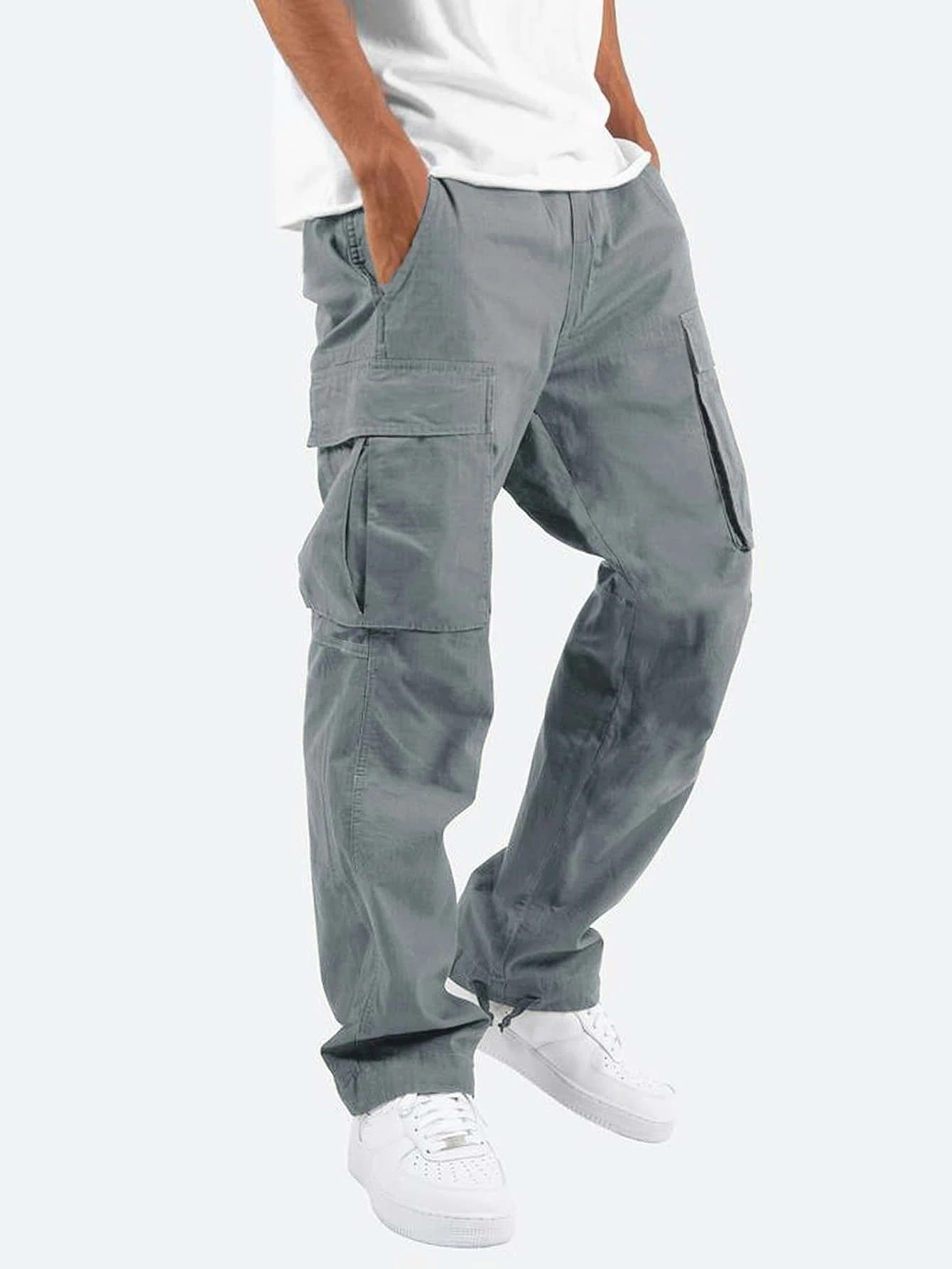 Cargo Broek - Heren Casual Baggy Loose Fit Cargo Broek-Hallo Susanne