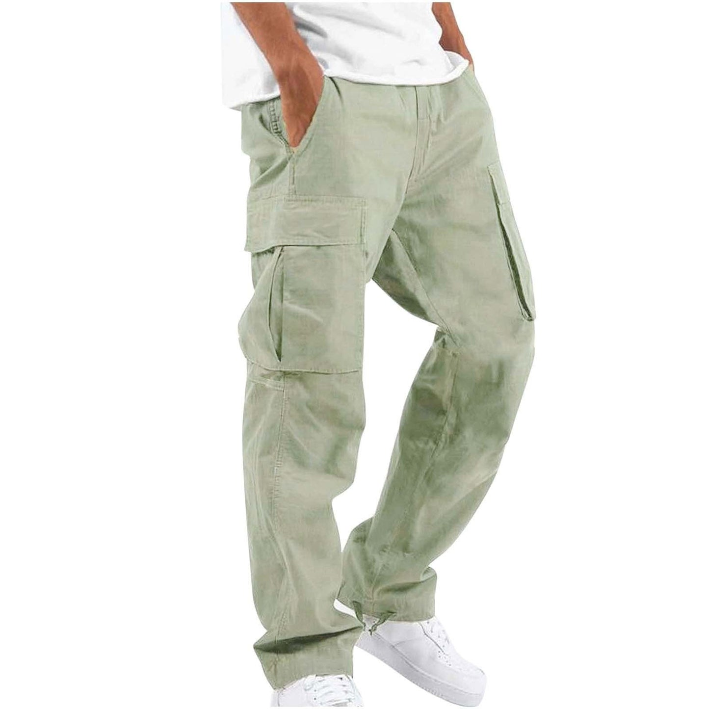 Cargo Broek - Heren Casual Baggy Loose Fit Cargo Broek-Hallo Susanne