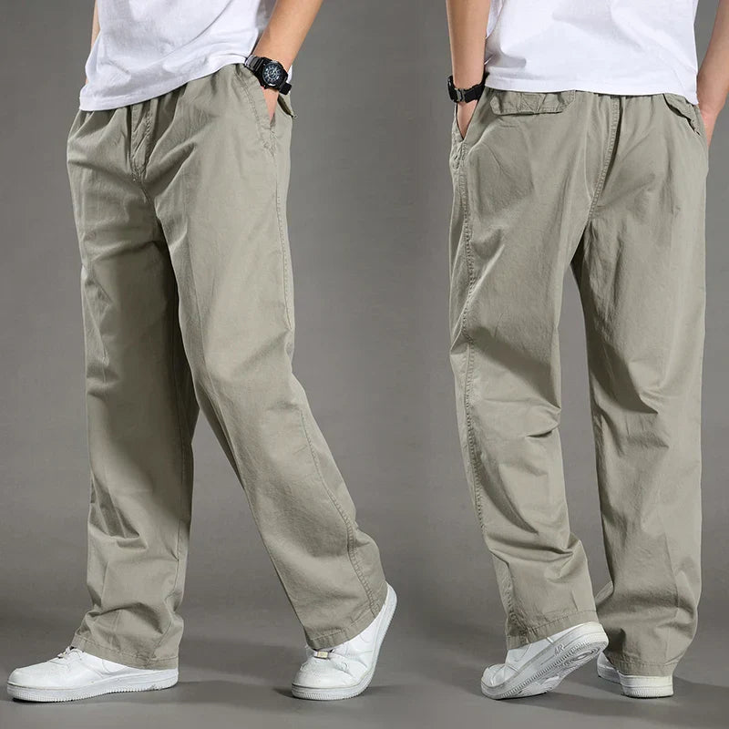 Cargo Broek | Rechte pijpen | Katoen | Losse pasvorm | Herenkleding-Hallo Susanne