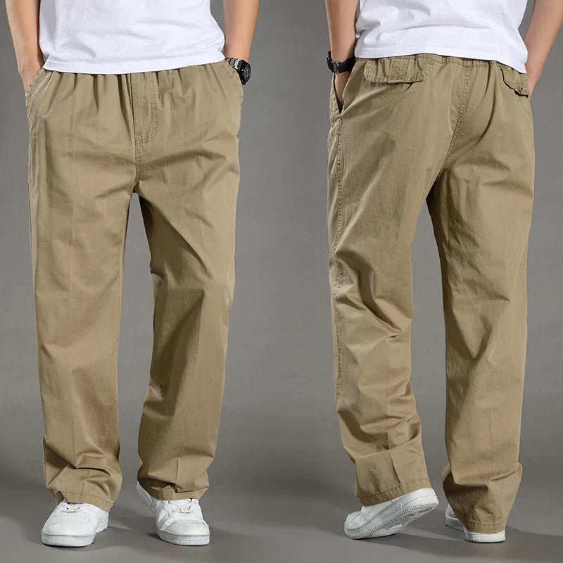 Cargo Broek | Rechte pijpen | Katoen | Losse pasvorm | Herenkleding-Hallo Susanne