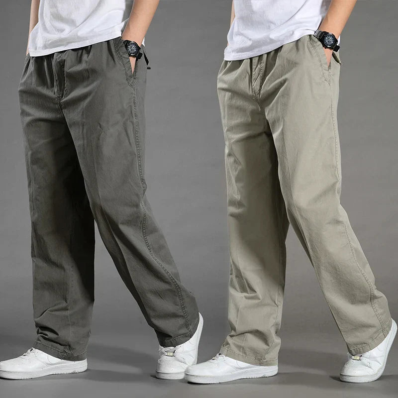 Cargo Broek | Rechte pijpen | Katoen | Losse pasvorm | Herenkleding-Hallo Susanne