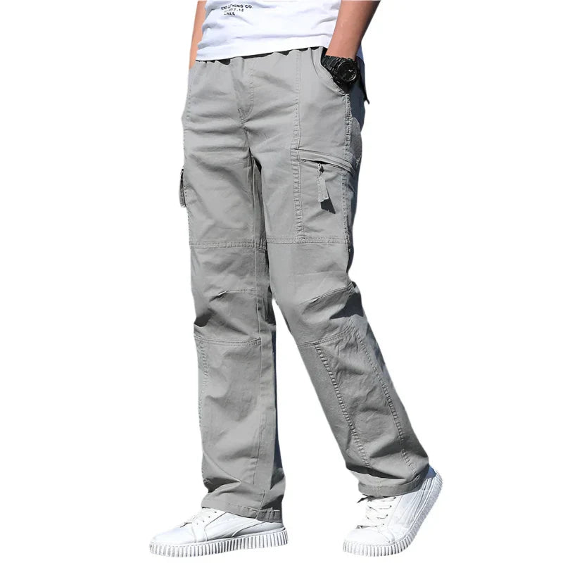 Cargo Broek | Rechte pijpen | Katoen | Losse pasvorm | Herenkleding-Hallo Susanne