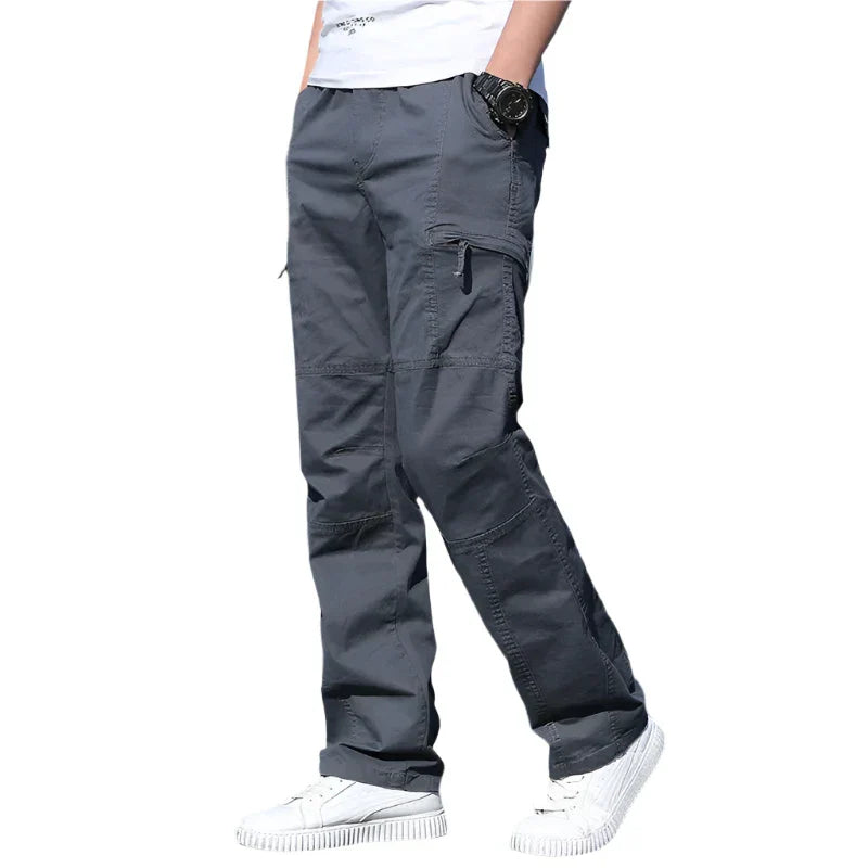 Cargo Broek | Rechte pijpen | Katoen | Losse pasvorm | Herenkleding-Hallo Susanne