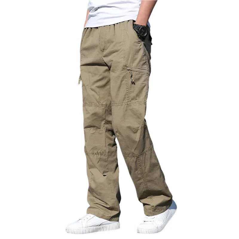 Cargo Broek | Rechte pijpen | Katoen | Losse pasvorm | Herenkleding-Hallo Susanne