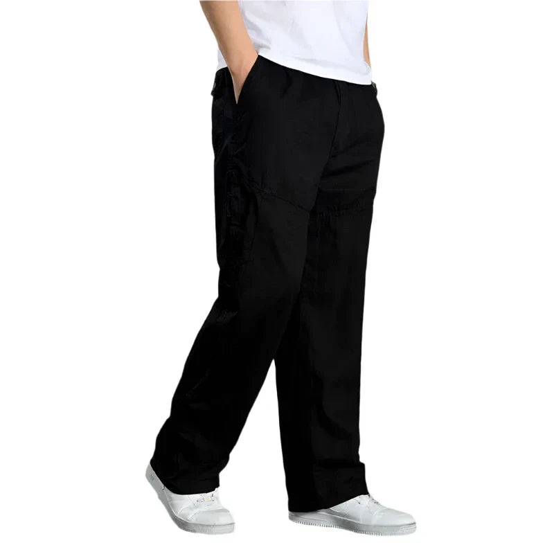 Cargo Broek | Rechte pijpen | Katoen | Losse pasvorm | Herenkleding-Hallo Susanne