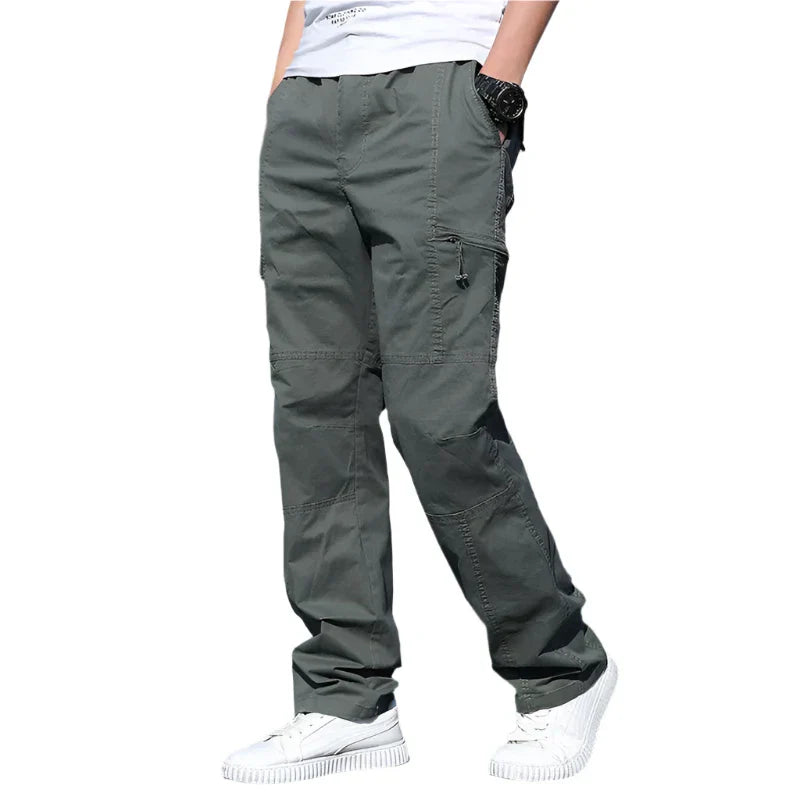 Cargo Broek | Rechte pijpen | Katoen | Losse pasvorm | Herenkleding-Hallo Susanne