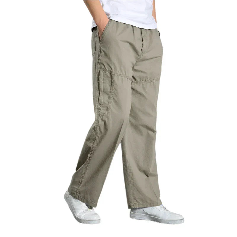 Cargo Broek | Rechte pijpen | Katoen | Losse pasvorm | Herenkleding-Hallo Susanne