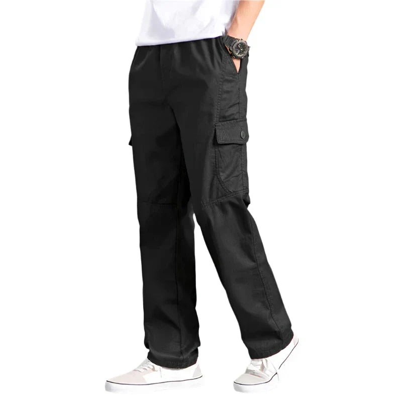 Cargo Broek | Rechte pijpen | Katoen | Losse pasvorm | Herenkleding-Hallo Susanne