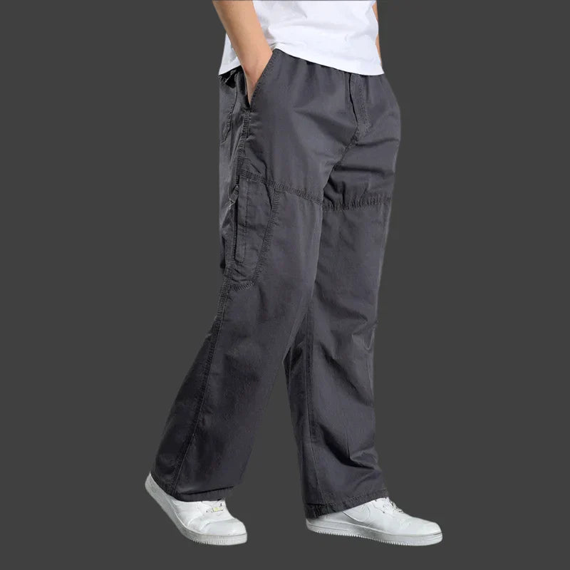 Cargo Broek | Rechte pijpen | Katoen | Losse pasvorm | Herenkleding-Hallo Susanne
