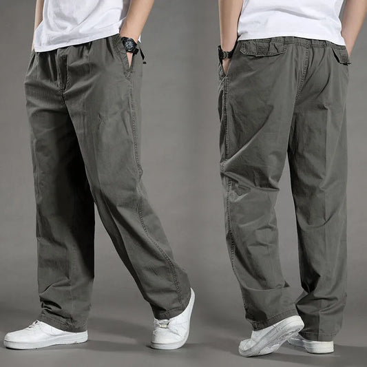Cargo Broek | Rechte pijpen | Katoen | Losse pasvorm | Herenkleding-Hallo Susanne
