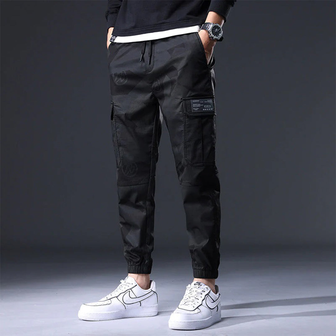 Cargo Joggers - Camouflage Skinny Cargo Broek met koord voor heren-Hallo Susanne