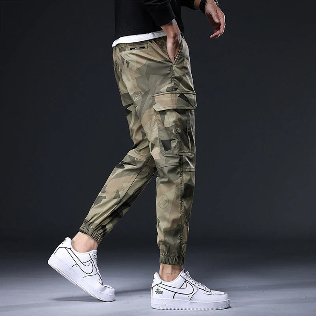 Cargo Joggers - Camouflage Skinny Cargo Broek met koord voor heren-Hallo Susanne