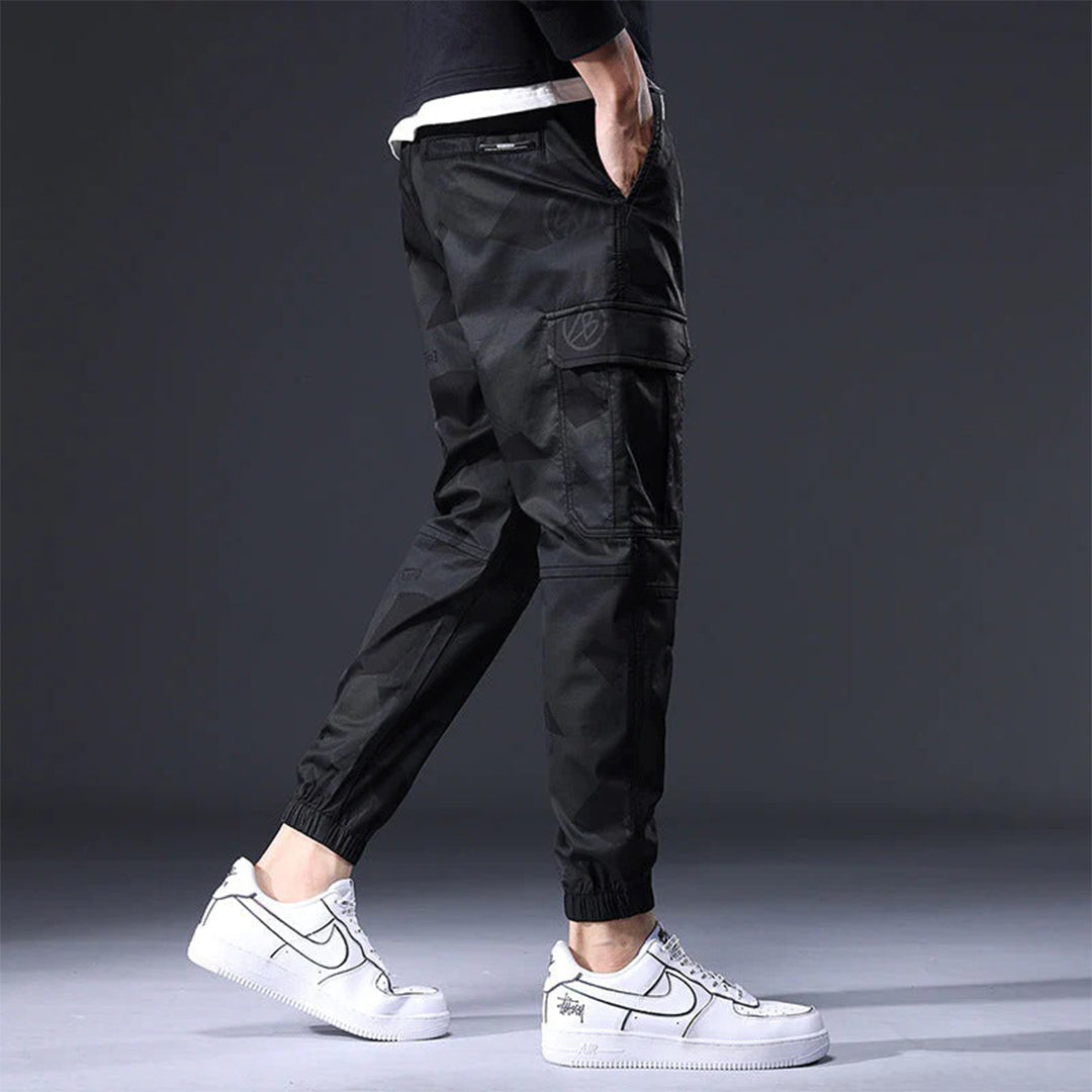 Cargo Joggers - Camouflage Skinny Cargo Broek met koord voor heren-Hallo Susanne