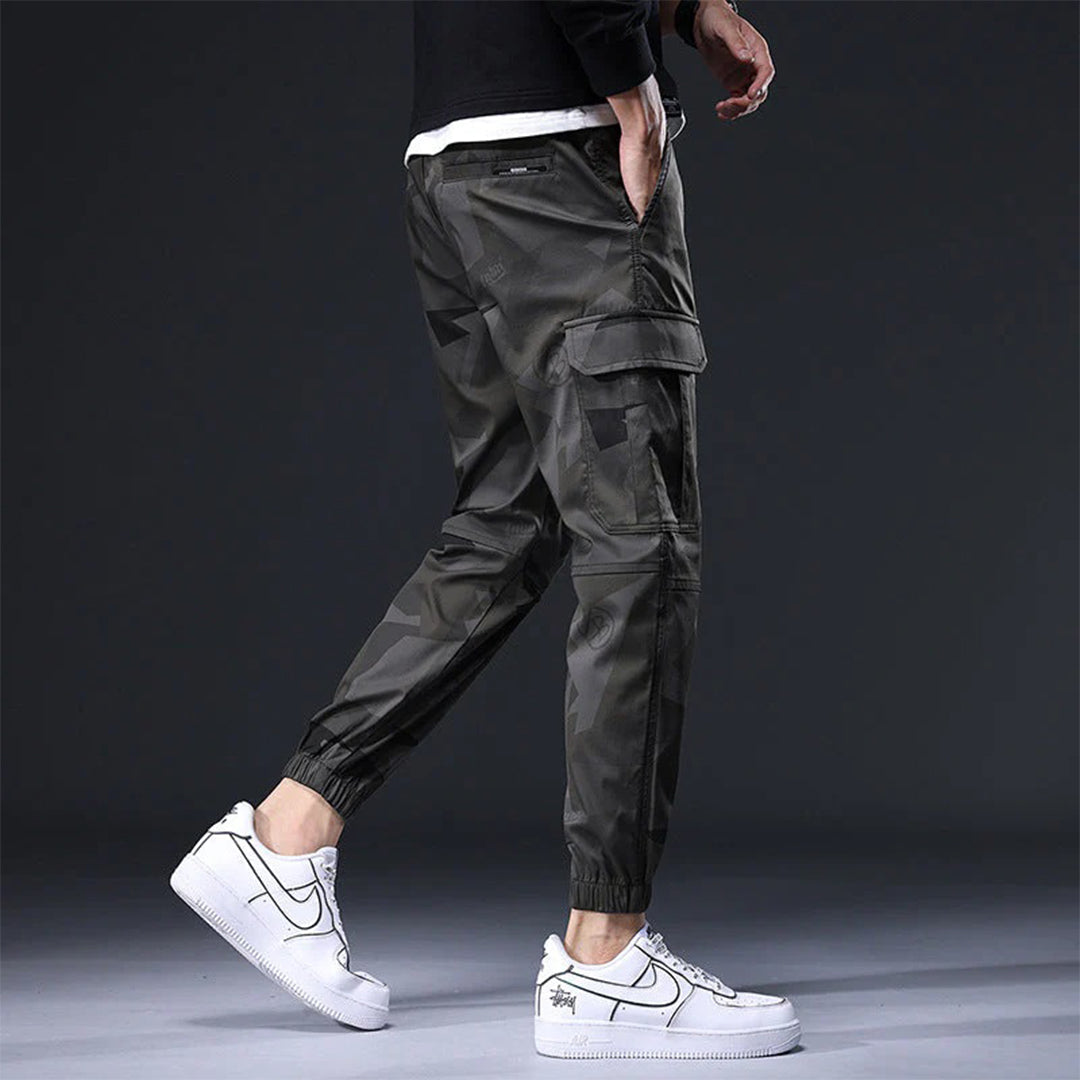 Cargo Joggers - Camouflage Skinny Cargo Broek met koord voor heren-Hallo Susanne