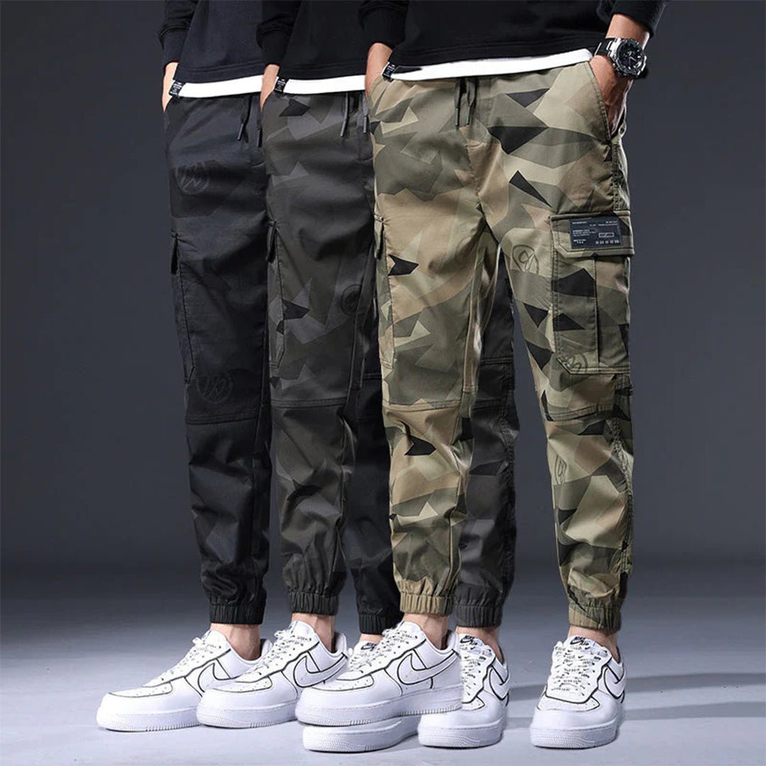 Cargo Joggers - Camouflage Skinny Cargo Broek met koord voor heren-Hallo Susanne