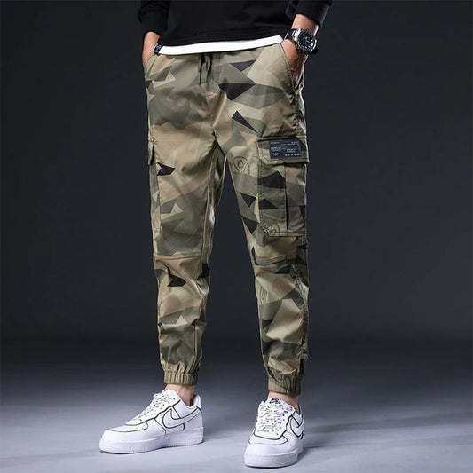 Cargo Joggers - Camouflage Skinny Cargo Broek met koord voor heren-Hallo Susanne