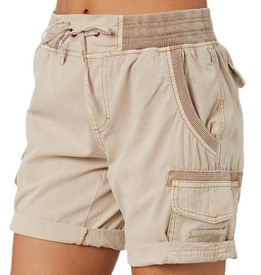Cargo Shorts - Vrijetijdsshort met hoge taille en koord voor dames-Hallo Susanne