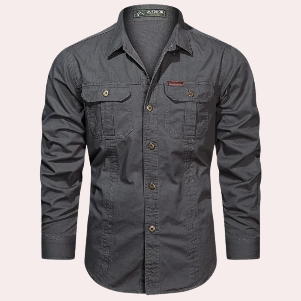 Cargo overhemd - Casual - Button-Up - Overhemd met lange mouwen - Heren overhemd-Hallo Susanne