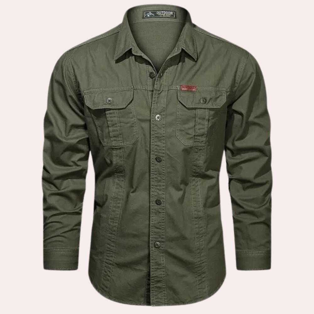 Cargo overhemd - Casual - Button-Up - Overhemd met lange mouwen - Heren overhemd-Hallo Susanne