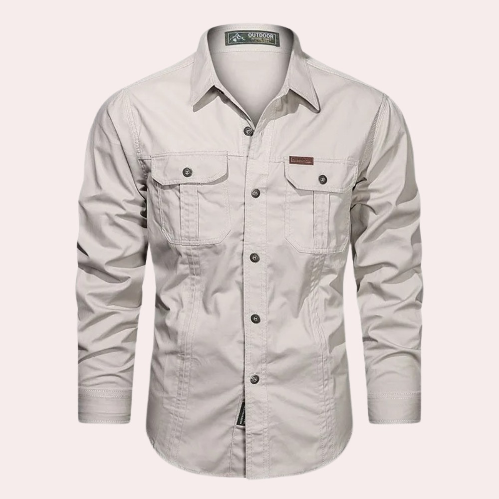 Cargo overhemd - Casual - Button-Up - Overhemd met lange mouwen - Heren overhemd-Hallo Susanne