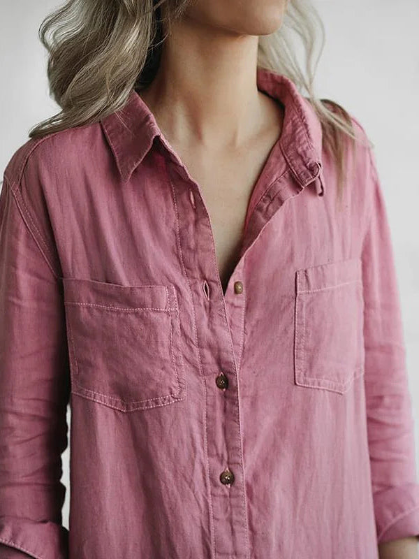 Casual jumpsuit | Button-Up | Collared | Jumpsuit met lange mouwen | Linnen Jumpsuit Dames-Hallo Susanne