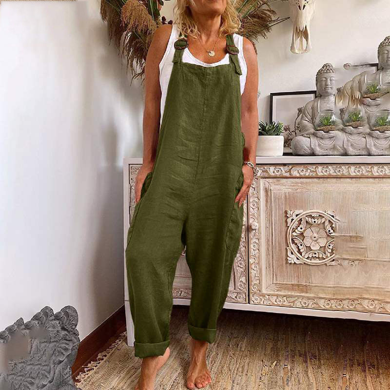 Casual jumpsuit - losse pasvorm - mouwloos - baggy jumpsuit - overall voor dames-Hallo Susanne