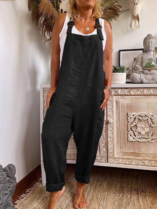 Casual jumpsuit - losse pasvorm - mouwloos - baggy jumpsuit - overall voor dames-Hallo Susanne