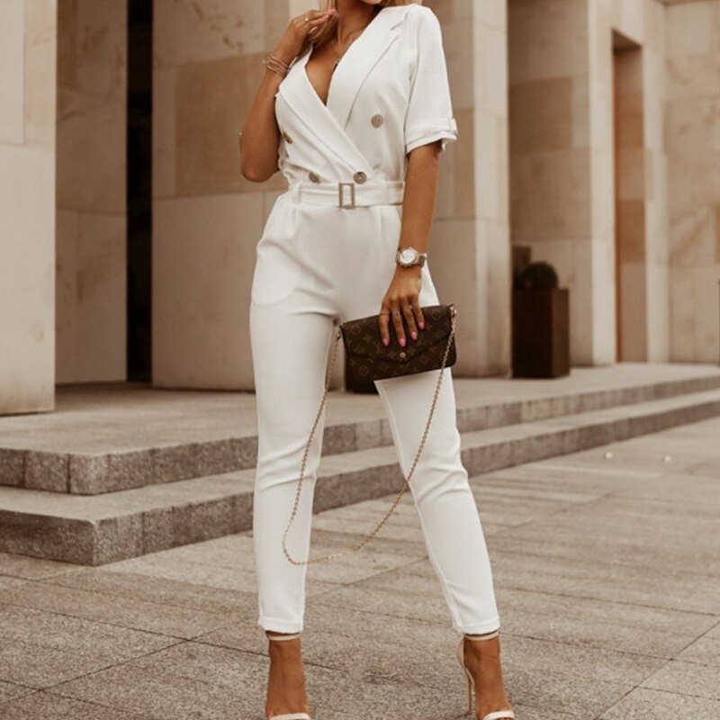 Celine Jumpsuit | Vrouwen jumpsuit met riem in blazer stijl-Hallo Susanne