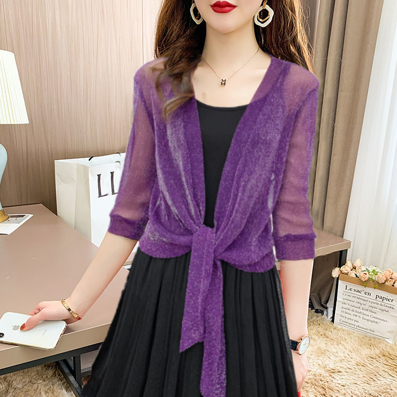 Chiffon Blouse - Lichtgewicht chiffon vest met strik aan de voorkant voor dames-Hallo Susanne