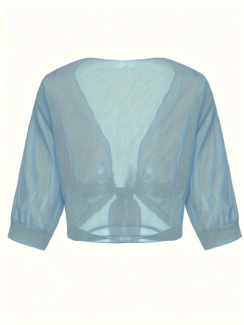Chiffon Blouse - Lichtgewicht chiffon vest met strik aan de voorkant voor dames-Hallo Susanne