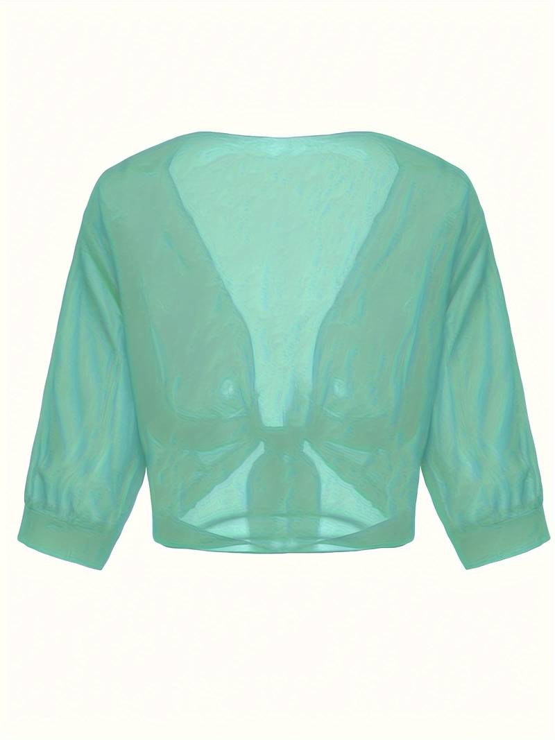 Chiffon Blouse - Lichtgewicht chiffon vest met strik aan de voorkant voor dames-Hallo Susanne