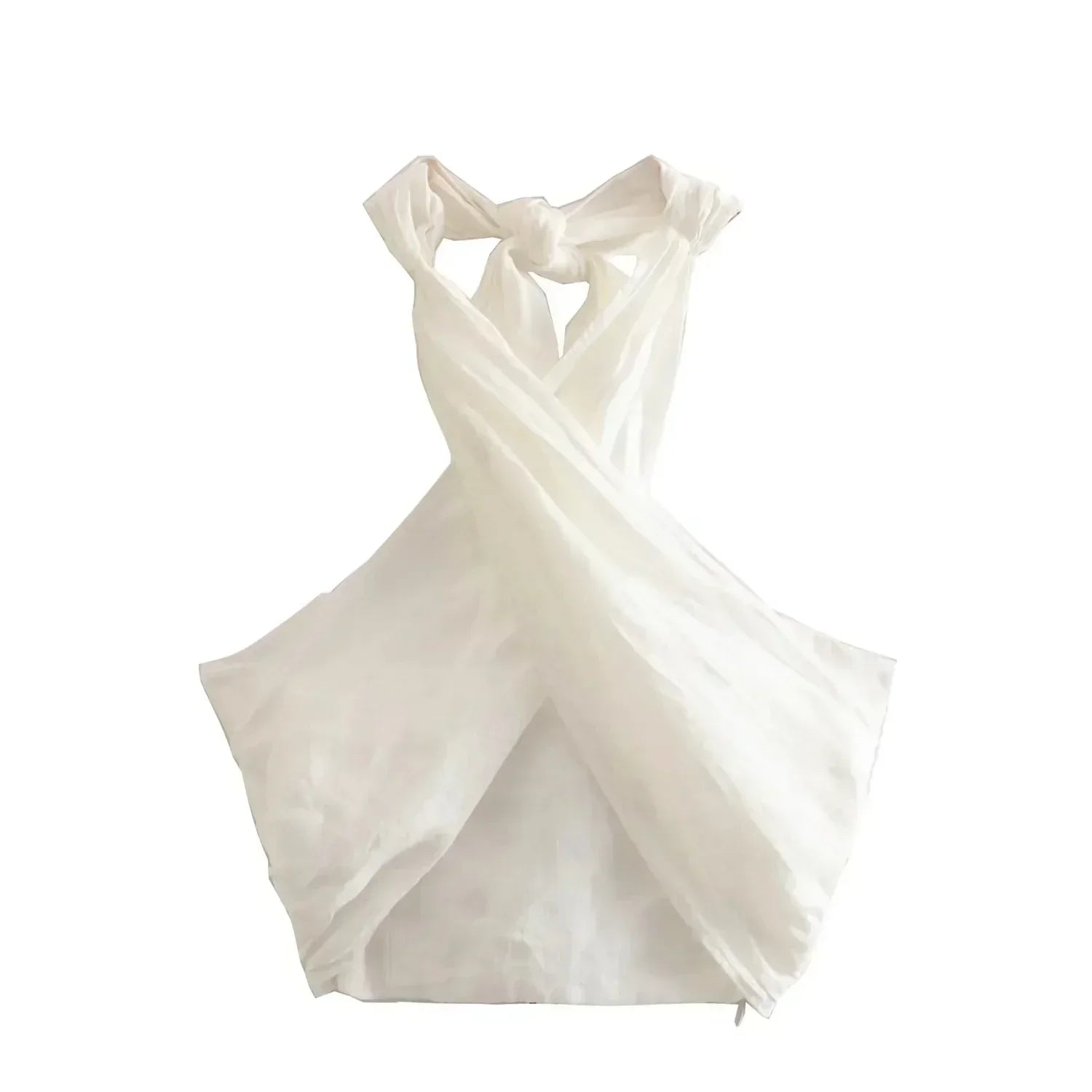 Coord Set - Linnen - Wijde pijpen - Halternek - Tweedelige set - Zomerkleding voor dames-Hallo Susanne