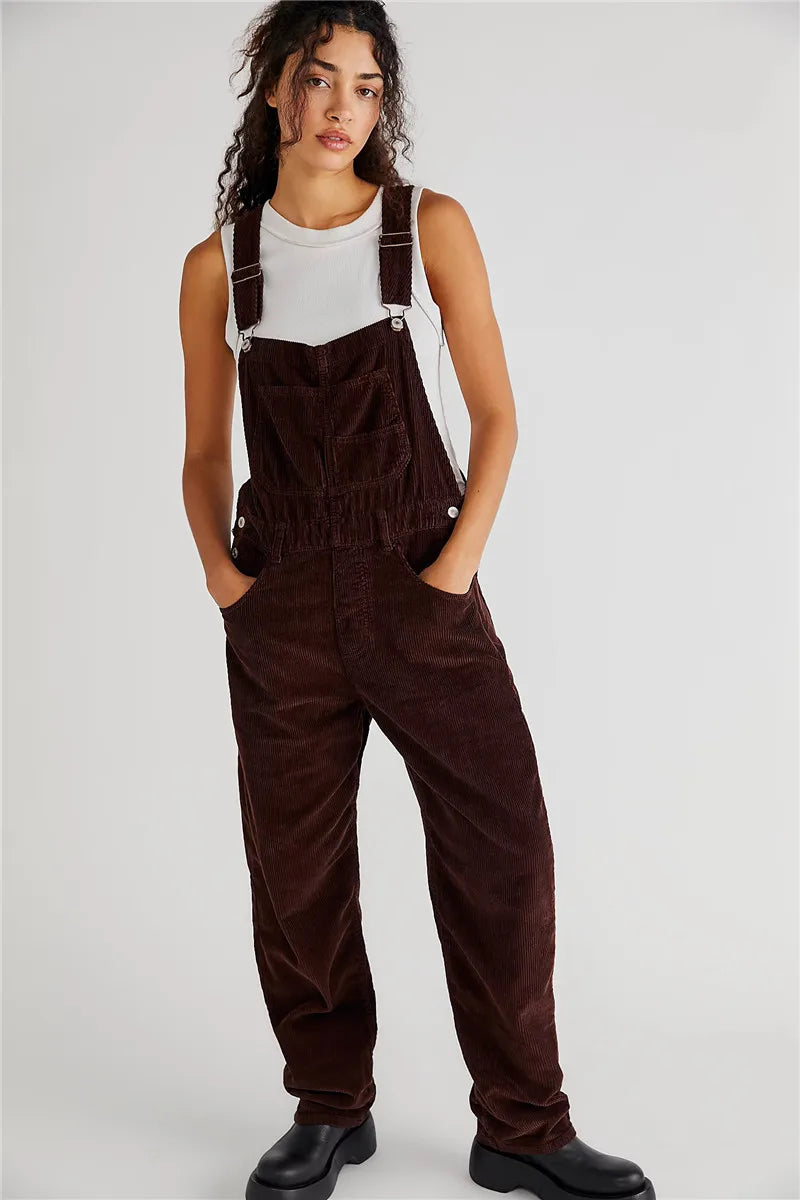 Corduroy tuinbroek | Mouwloos | Jumpsuit | Koord Overalls | Dameskleding-Hallo Susanne