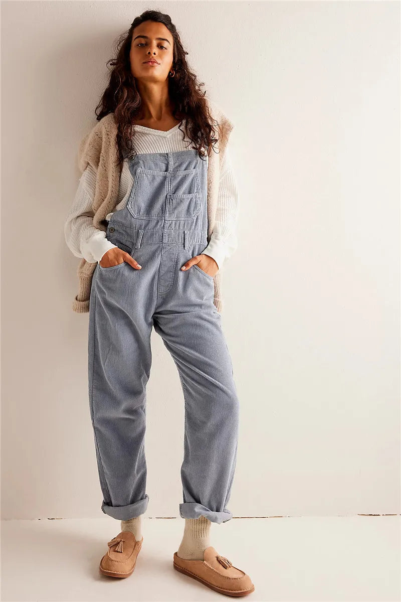 Corduroy tuinbroek | Mouwloos | Jumpsuit | Koord Overalls | Dameskleding-Hallo Susanne