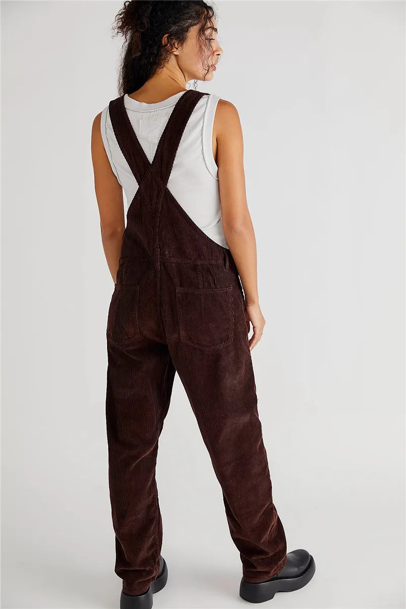 Corduroy tuinbroek | Mouwloos | Jumpsuit | Koord Overalls | Dameskleding-Hallo Susanne