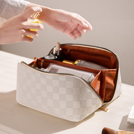 Cosmetische Tas - Reizen - Geruit - Make-uptas - Toilettas make-up-Hallo Susanne