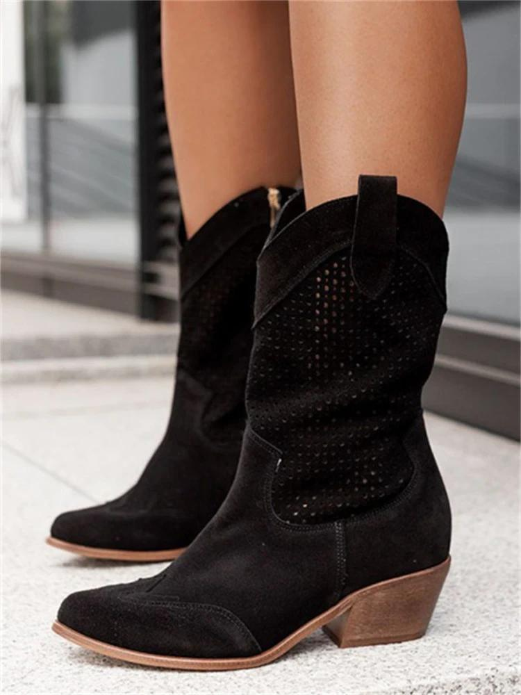 Cowboylaarzen | Halflang | Blokhak | Cowgirl-laarzen | Dameslaarzen-Hallo Susanne